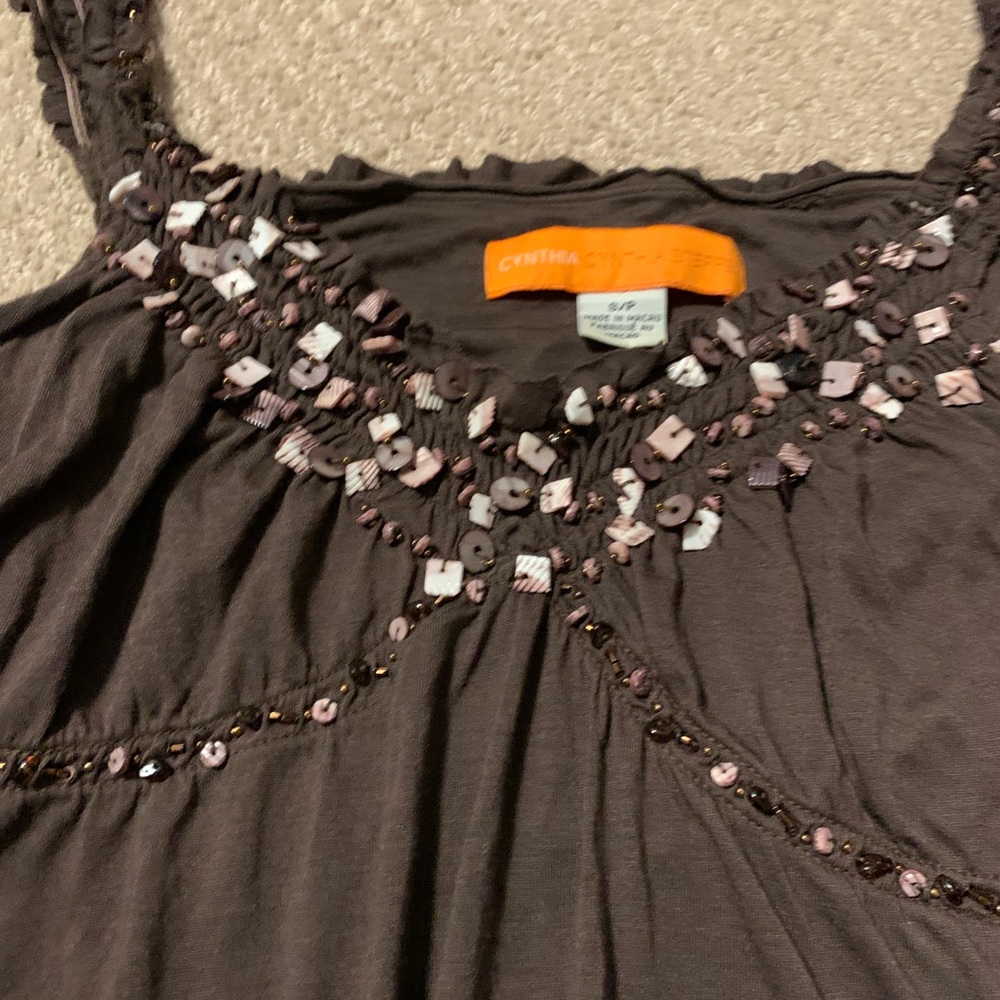 Amazing brown beaded top - Picture 3 of 4